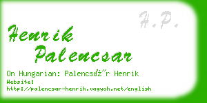 henrik palencsar business card